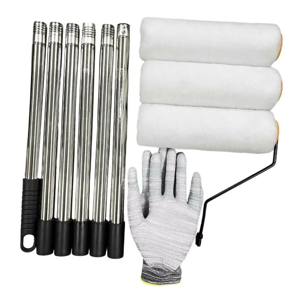 170/205/240cm Paint Roller Extension Pole Stainless Steel Tapered Adapter Paint Roller Detachable Comfortable Handle