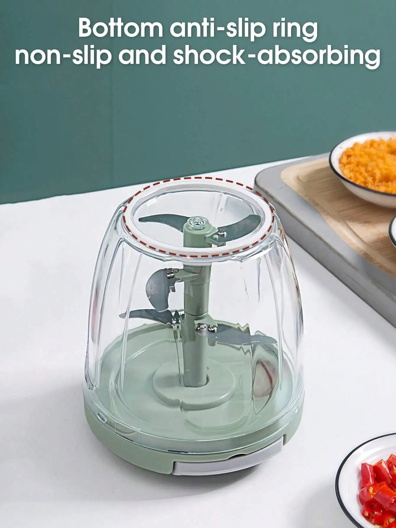 1pc 900ml Manual Food Processor Garlic Vegetable Chopper, Suitable For Chopping Garlic, Ginger, Chili, Onion And  Foods