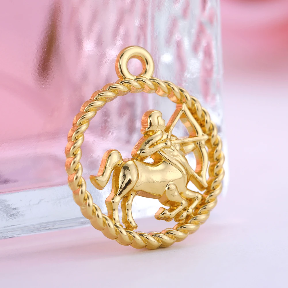 Teamer 12pcs/lot Zodiac Charms Gemini Aries Libra Taurus 12 Constellation Pendant for Jewelry DIY Making Necklace Birthday Gifts