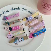 Horquilla de perro con dibujos animados para niña, Clip largo con forma de corazón, Boca de pato, flequillo, horquilla rota, accesorios para el cabello, novedad