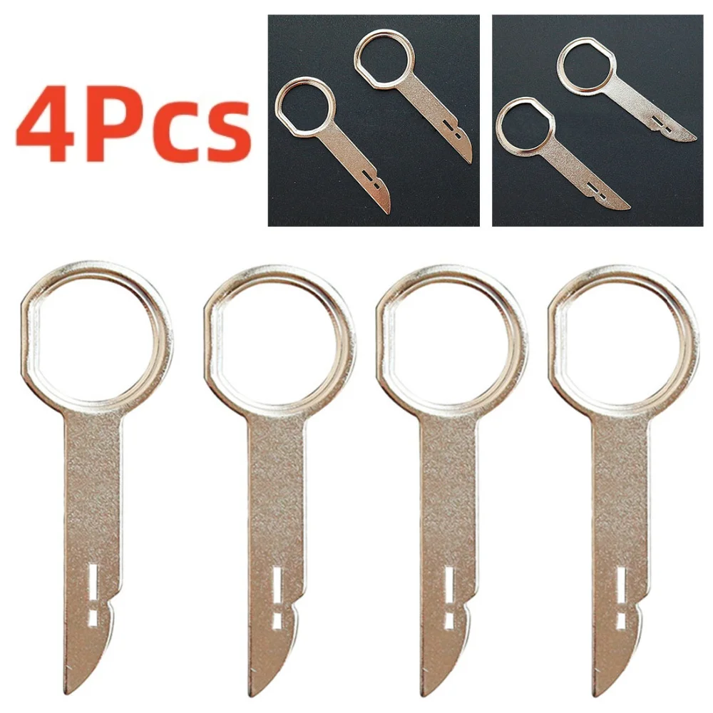 4Pcs Vehicles Radio CD, DVD, Host Removal Key Pin Tool Stereo Head Unit Audio Tools for VW Ford Audi Benz Car Accessories