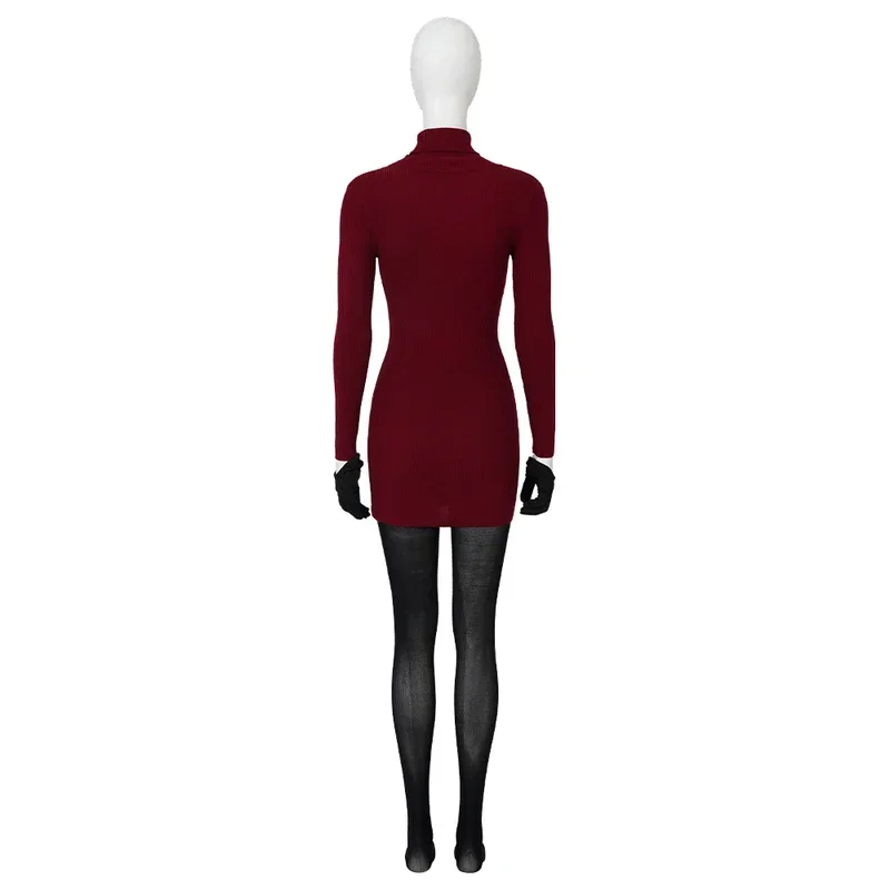 アダウォン-女性のコスプレ衣装,大人のドレス,ストラップ,赤いスーツ,ハロウィーンのカーニバル,女の子のかつらm