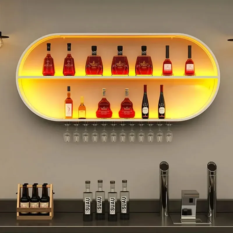 Minimalista Gabinete Display Wall Wine Rack, prateleira moderna, extravagante armazenamento titular, casa e bar móveis