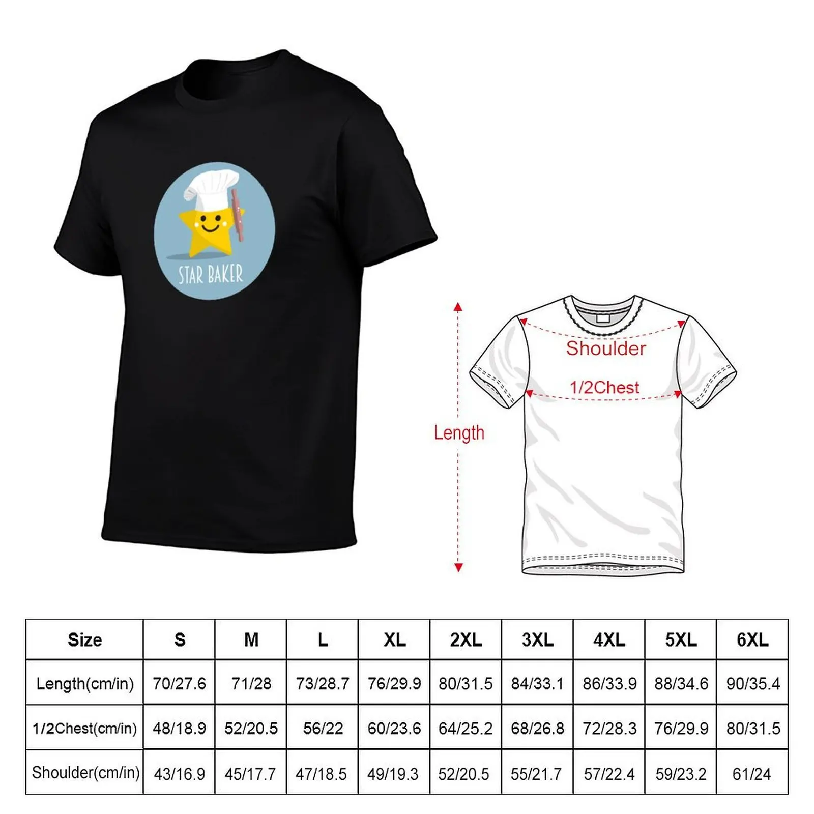 Cute Star Baker with Rolling Pin T-Shirt affliction shirts graphic t shirts Men's clothing