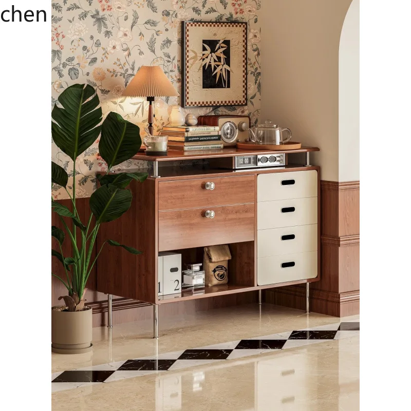 YFY Solid Wood Sideboard High-End Storage Cabinet Household Integrated Multi-Functional Chest of Drawers