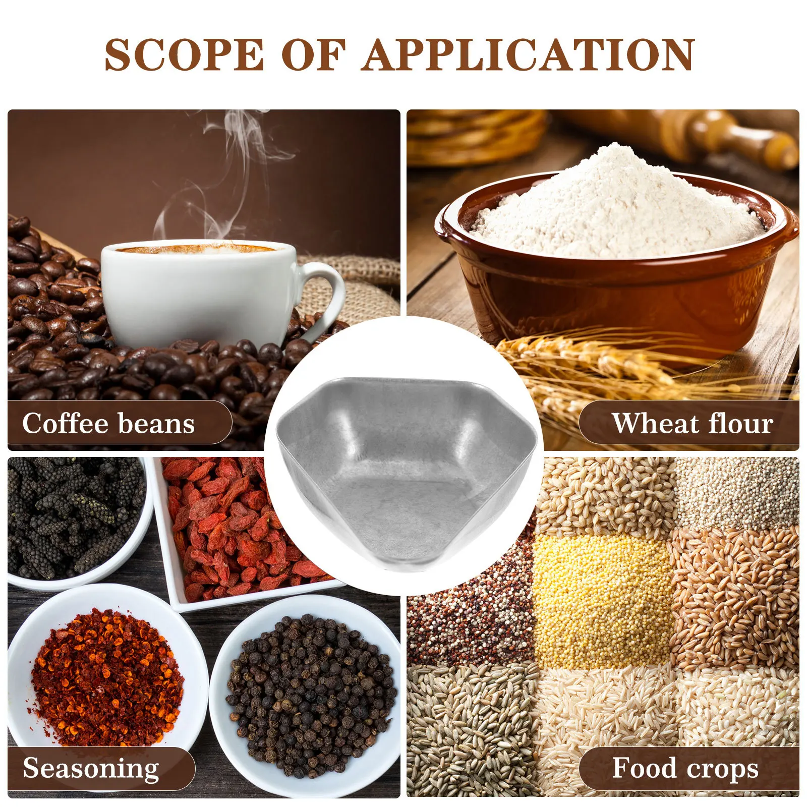 

Stainless Steel Coffee Bean Sample Tray Measuring Dish for Powder Dosing Kitchen Coffee Bar Accessory Bean Display Tray