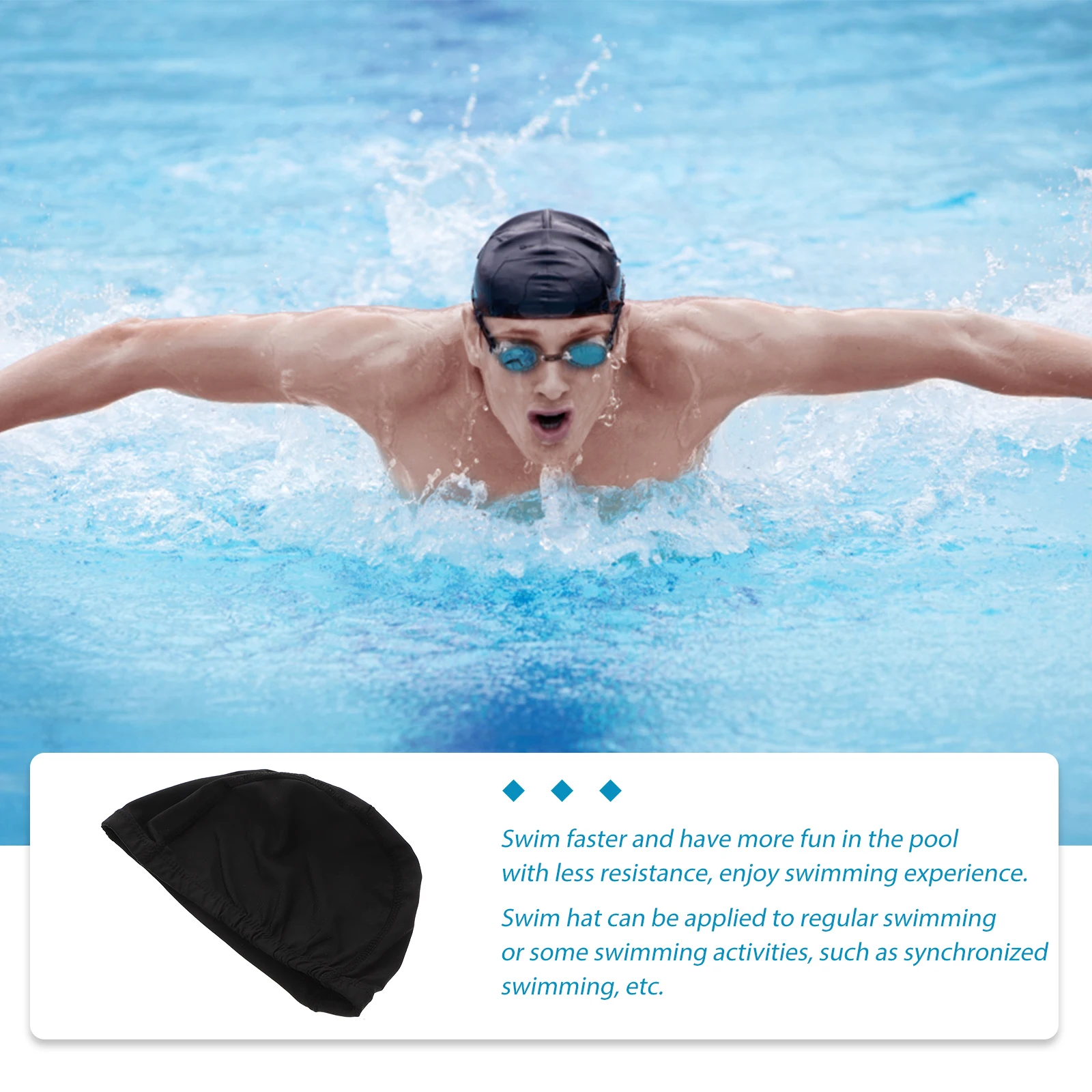 

2 Pcs Swimming Cap Swiming Large Men Adult Elasticity for Caps Girl Waterproof Women