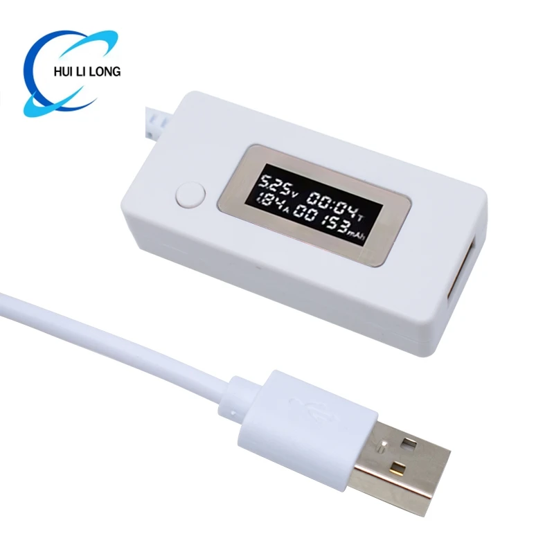 KCX-017 الأبيض الذيل مقياس التيار الكهربائي شاشة الكريستال السائل USB صغير الجهد الحالي مراقبة السعة تستر متر 4-30 فولت كاشف اختبار الطاقة المحمول