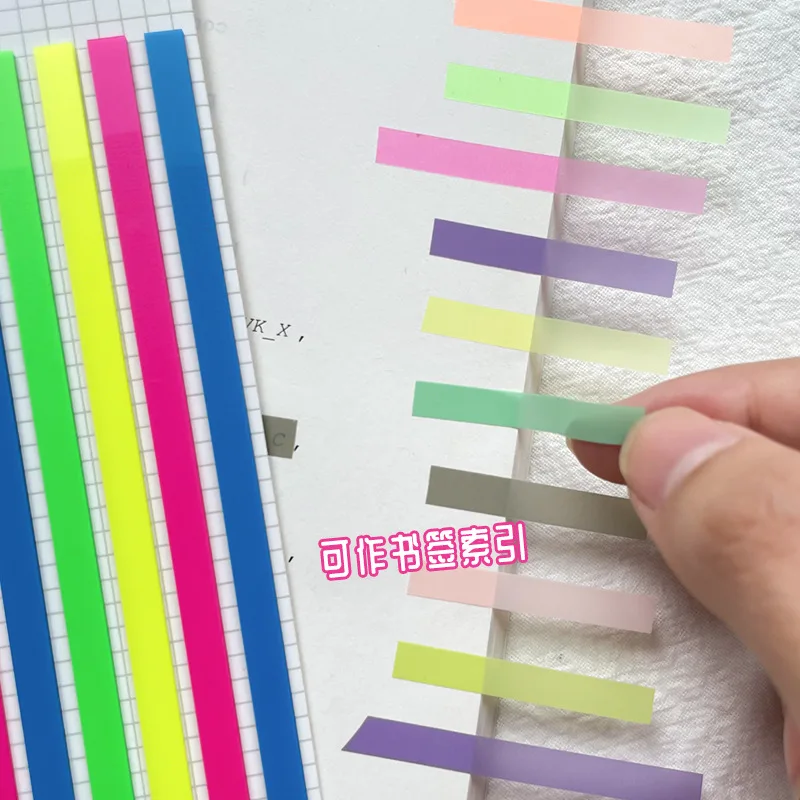 12 Packs 1920 Sheets Transparent Sticky Notes Self-Adhesive Annotation Books Bookmarks Memo Pad Index Tabs Stationery