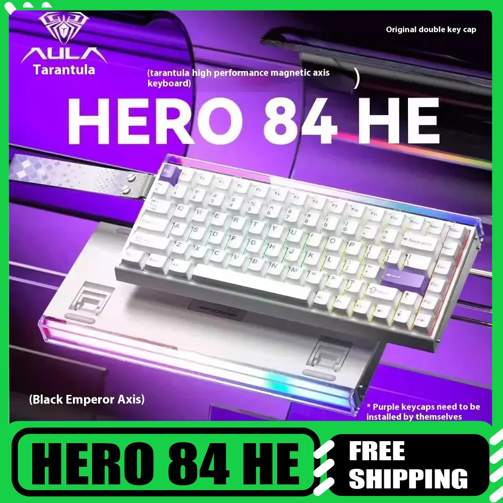 

New Aula Hero 84HE Wired Magnetic Keyboard RGB Esports Gaming Mechanical Keyboard Hot Swap Custom Computer Accessories For Gamer