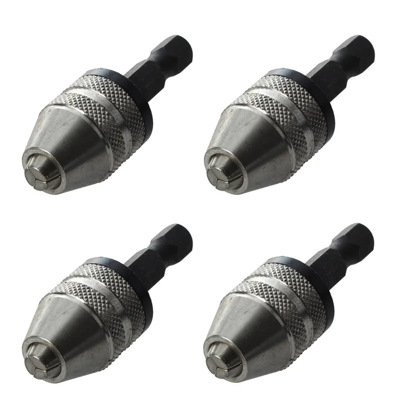 ABRW-4X シルバー + ブラック 6 ミリメートルキーレスドリルビットチャッククイックチェンジアダプタコンバータ六角シャンク