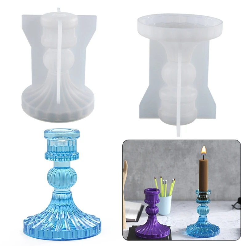 Tealight Candle Holder Resin Molds,Glass Silicone Candlestick Molds for Epoxy Resin Casting,Wedding Home Decoration