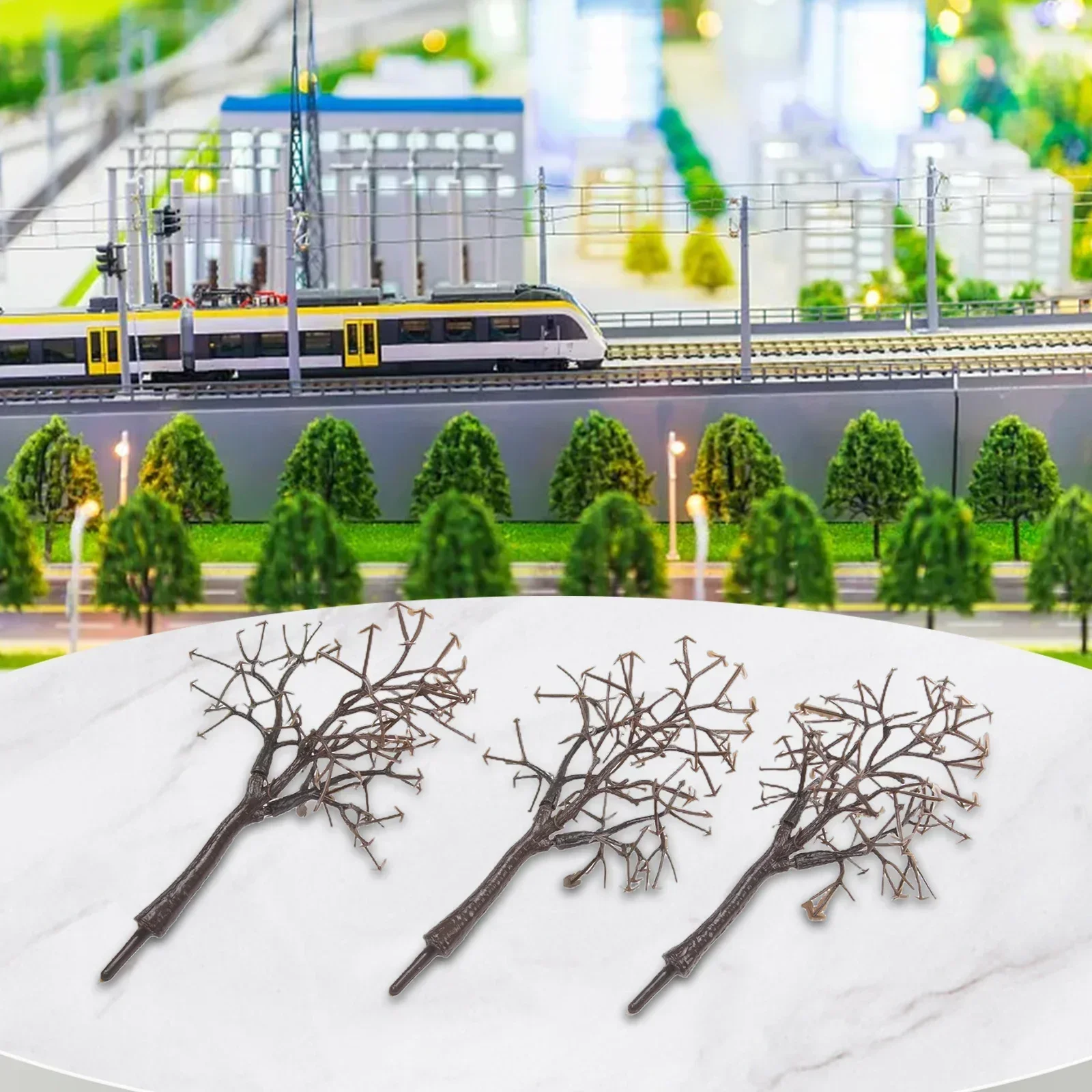 

10pc 12cm Model Trees Landscape Model Bare Tree Trunk Diy 3D Landscape Artificial Miniature Tree Model For Railway Train Layout