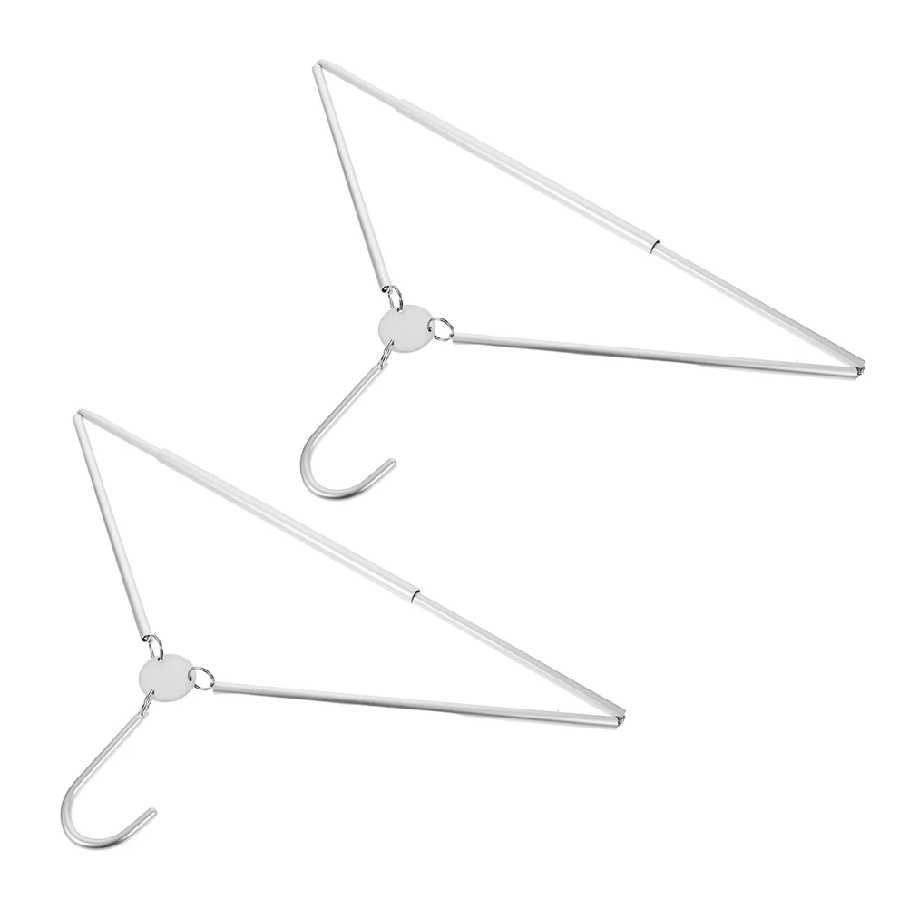 

2pcs Folding Hanger Portable Travel Garment Rack Aluminum Wire Organizer Adjustable Laundry Room Shirt Pants Jean Coat