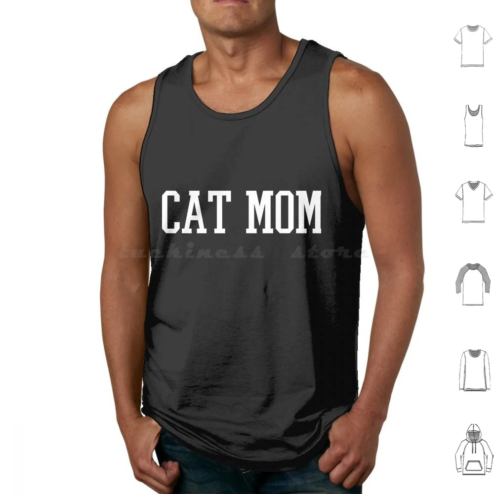 Mamá gato en camisetas sin mangas negras chaleco sin mangas gato mamá gato mamá gatito divertido lindo mejor gato mamá siempre Tortie gato papá mamá gato