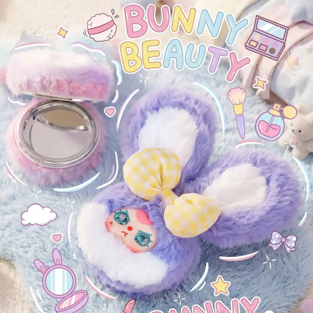 

Bunny Beauty Blind Box Doll Cute Baby Three Vanity Mirror V2 Pendant Desktop Ornament Collectible Decor Keychain Gift For Girls