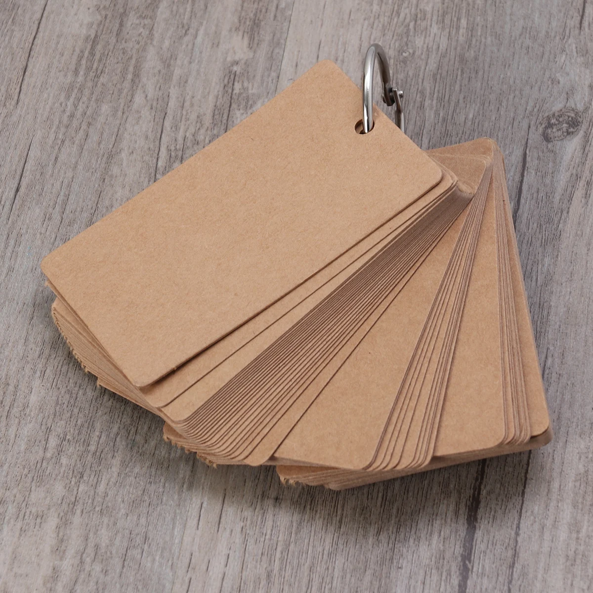 50 Pages Kraft Paper Study Cards Binder Ring Flash Notepad Memo Index Easy to Carry DIY Bookmark Note for School Office Outdoor