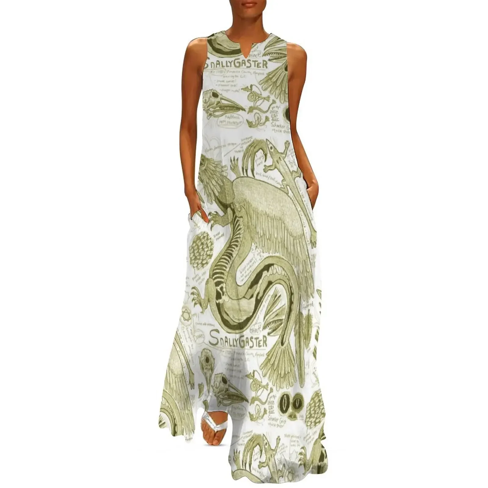 

Egertron Puck's Snallygaster Anatomy Illustration Long Dress sexy short dresses daring Dress