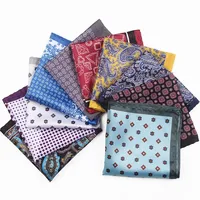 Men Pocket Square Print Real Satin Small Square Scarf Gentleman Business Suit Shirt Chest Scarf Handkerchief 24*24cm