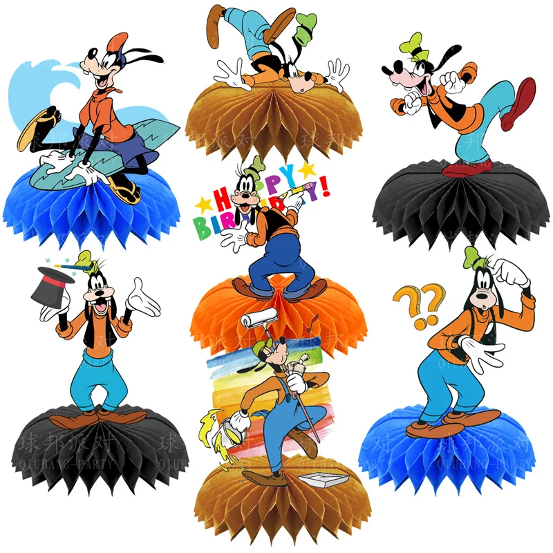 

New 7 Pieces Goofy Birthday Party Decoration Kids Party Supplies Cupcake Decoration Background Centerpiece