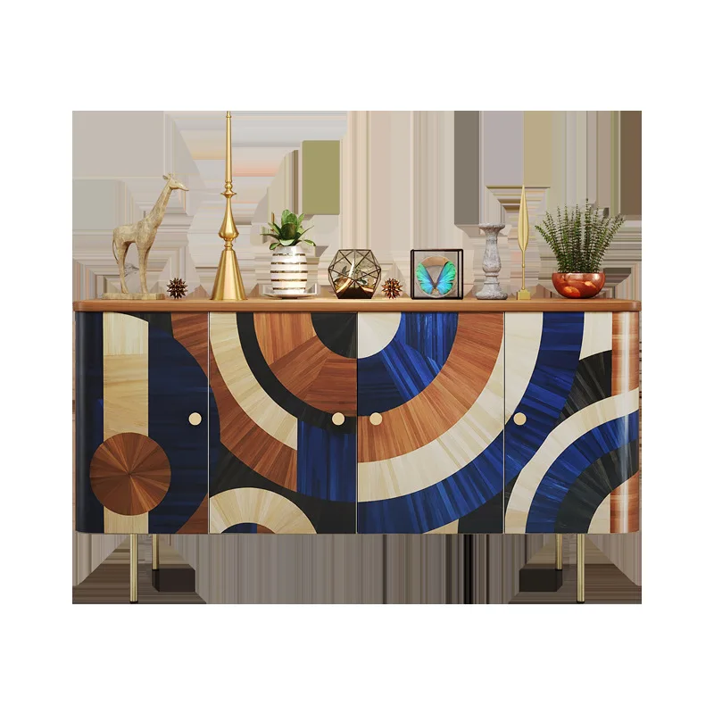 

Italian style, light luxury, porch cabinet, high sense, art, parquet, villa, living room, wall, decoration