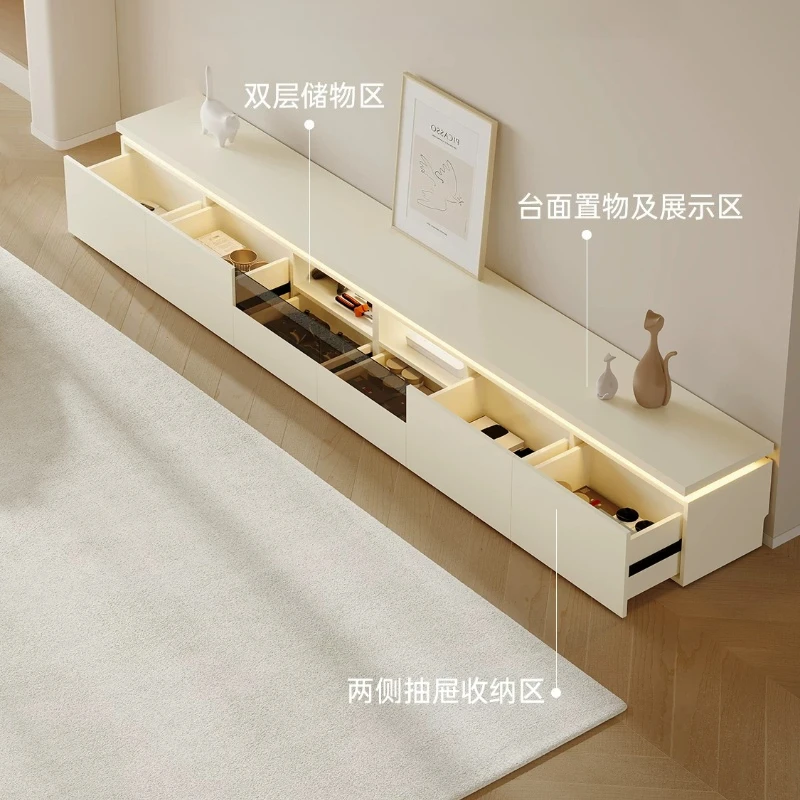 CX floor-to-ceiling living room household cream wind small apartment solid wood storage locker modern and simple