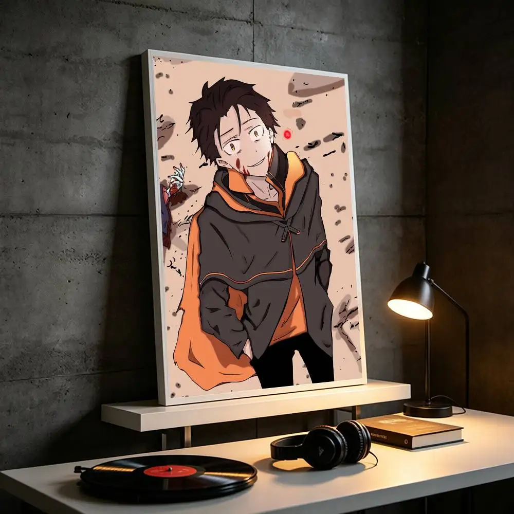 Re Zero Natsuki Subaru  Poster Waterproof Wall Art Sticker For Bar Living Room Vintage Decor High Quality Print Gift