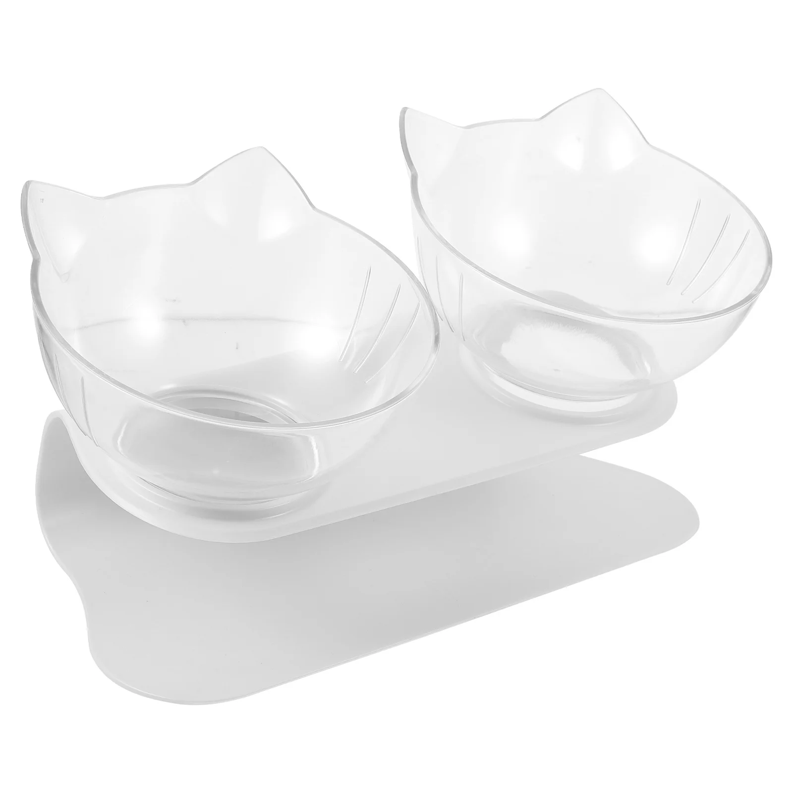 

Detachable Neck Protection Raised Pet Double Feeder Non-Slip Base Easy Clean Eco-Friendly Design Pet Double Feeder