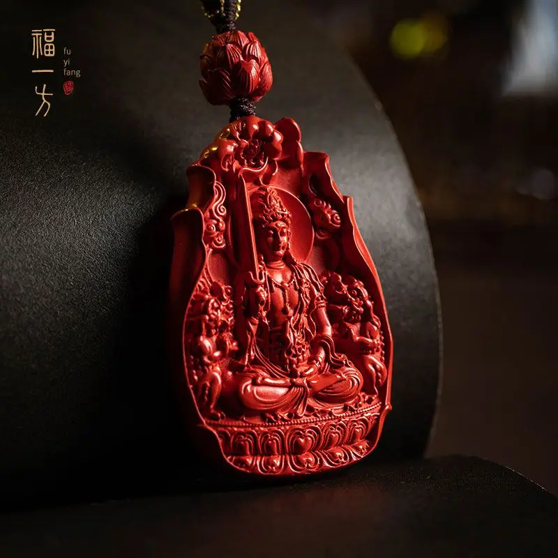 Raw Ore High-grade Cinnabar Life Like Pendant Men's Zodiac Pendant Dragon Puxian Gift Good Lucky Necklace Charms Women's Jewelry