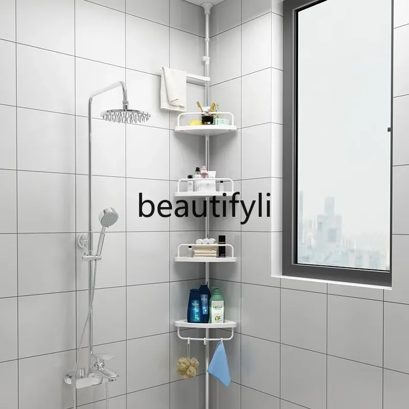 Bathroom indomitable rack Floor-to-ceiling non-punching tripod Stainless steel multi-layer storage Toilet shelf