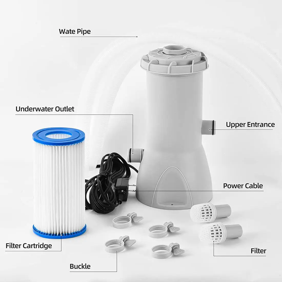 

1000gal pool filtration pump water quality circulation filter pool impurity cleaning tool cleaning filter element