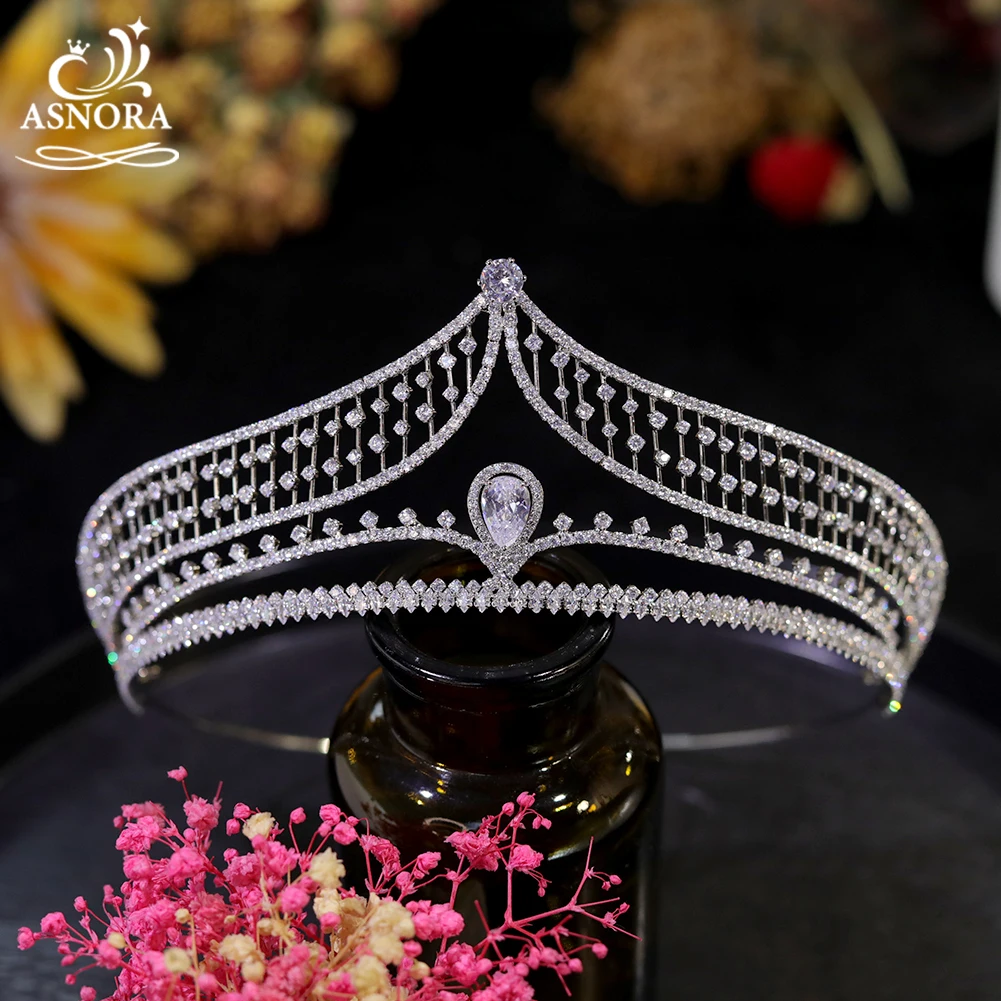 

ASNORA Fashion CZ Crystal Tiaras and Crowns For Woman Birthday Headpiece Bride Party Wedding Hair Accessories A01257