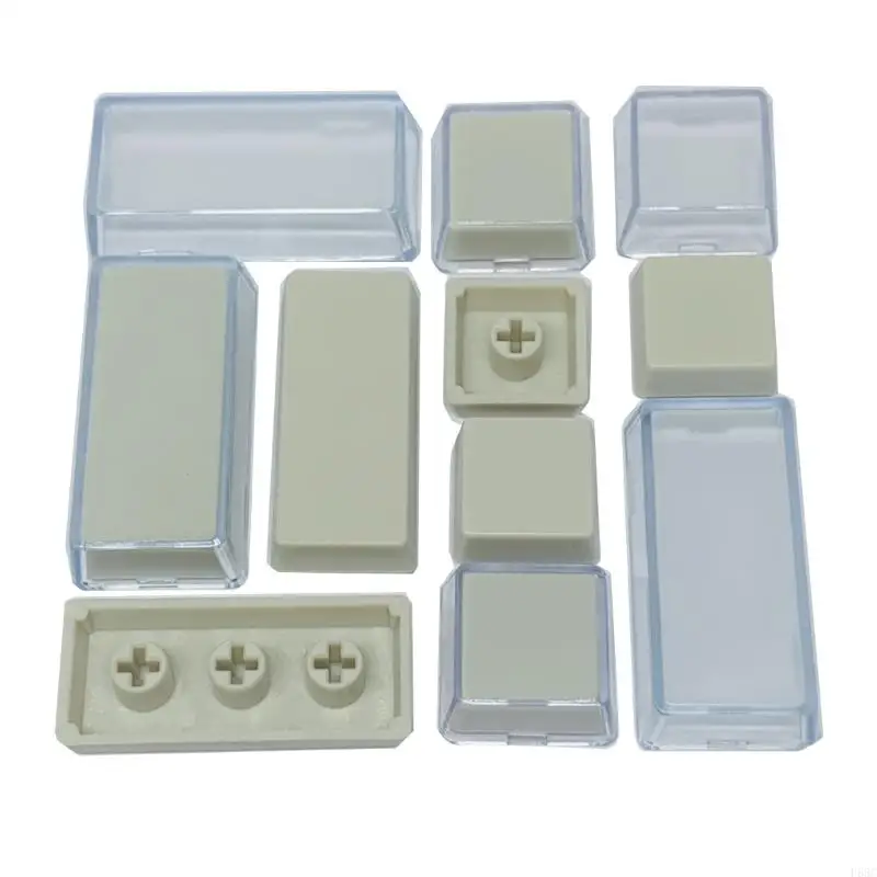 F68C KEYCAPS 10pcs ABS غطاء مفتاح دافئ للطبقة الشفافة مع قذيفة حماية قابلة للإزالة للوحة المفاتيح الميكانيكية