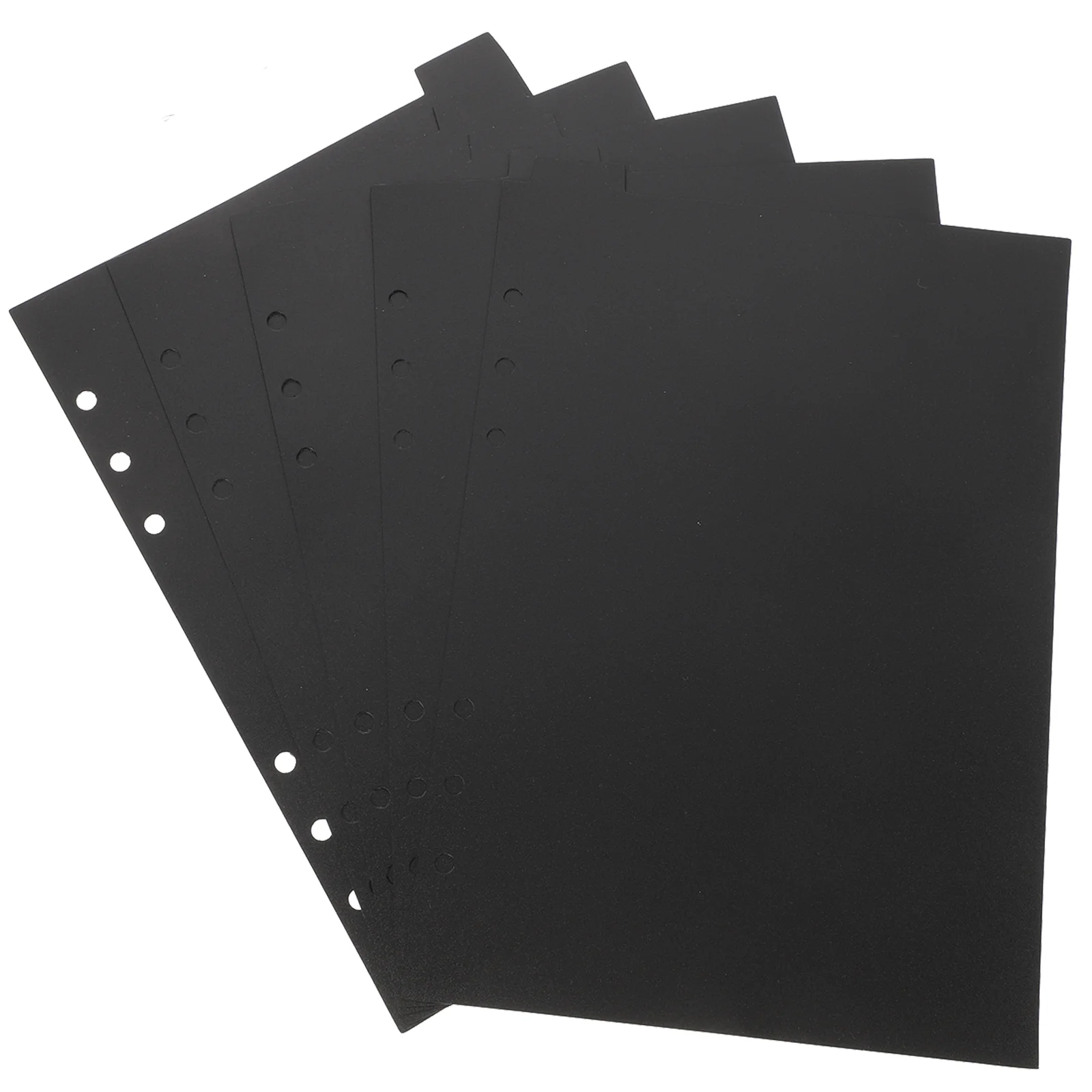 5 Pcs A5 Black Binder Dividers Material ganize 6 Binder Tabs Notebook Page Dividers Plastic Indexing Office School