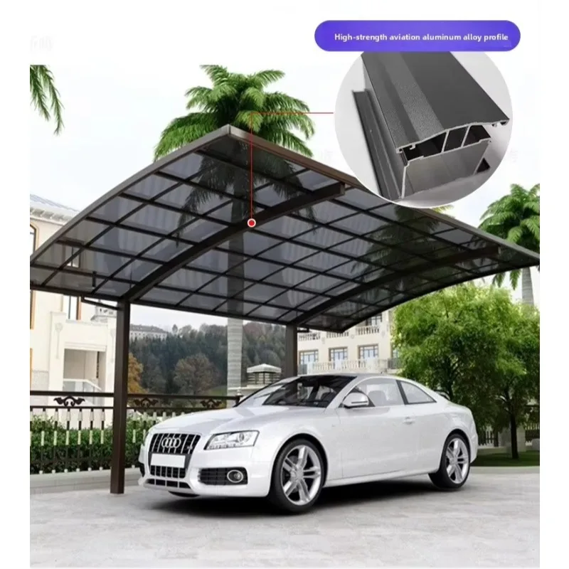 Polycarbonate Roof Heavy Duty Aluminum Carport Custom Size Waterproof Outdoor Parking Canopy For Garden And Courtyard Use