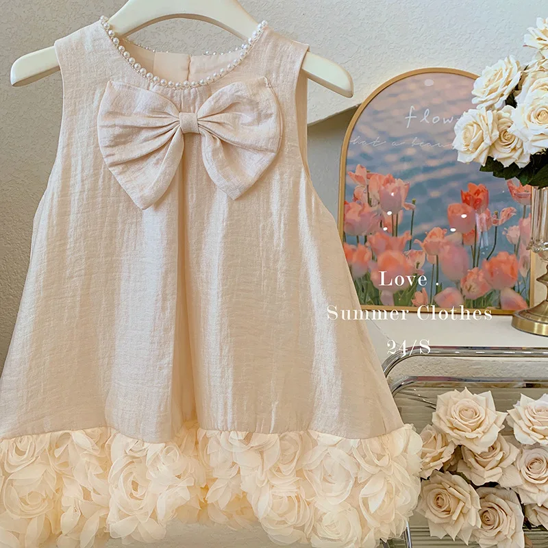 

Baby Girl Kids Flower Dress Bow Dress Ball Gowns Elegant Girls Princess Dress Evening Birthday Party Prom Dresses