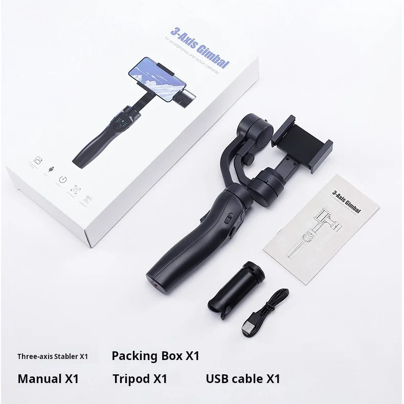 F8 Handheld Three-axis Stabilizer Smart Follow-up Tripod Head Stable Camera Desktop Phone Holder Folding Tracking Self Timer