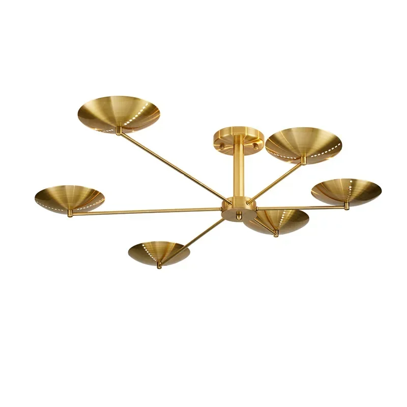 Post-Modern American LED Pendant Light - Neoclassical Brass Black Chandelier for Living Room