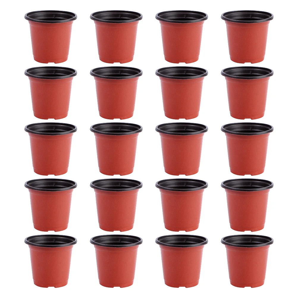 

20 Pcs Plastic Flower Pots Clear Containers Drainage Hole Lightweight Durable for Indoor Plants Garden Balcony Decorative