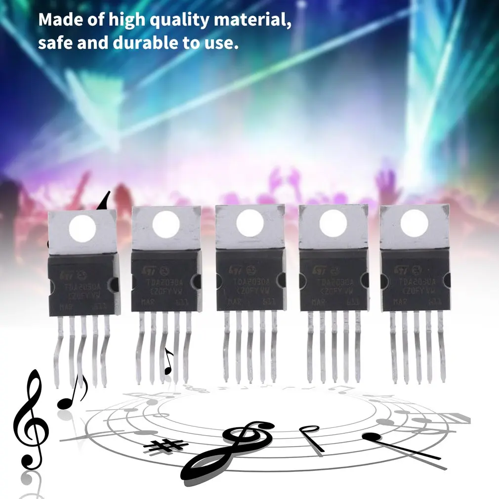 5PCS TDA2030A Linear Amplifiers 35W TDA2030 Electronic Component IC 18W Hi-Fi AUDIO AMPLIFIER DRIVER TO-220-5P Dropshipping