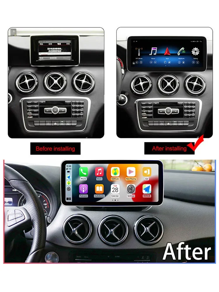 ระบบนำทาง GPS Android 13สำหรับ Mercedes Benz A Class W176 C117 GLA เครื่องเล่นวิดีโอในรถยนต์ X156วิทยุสัมผัสมัลติมีเดียบลูทูธ4G