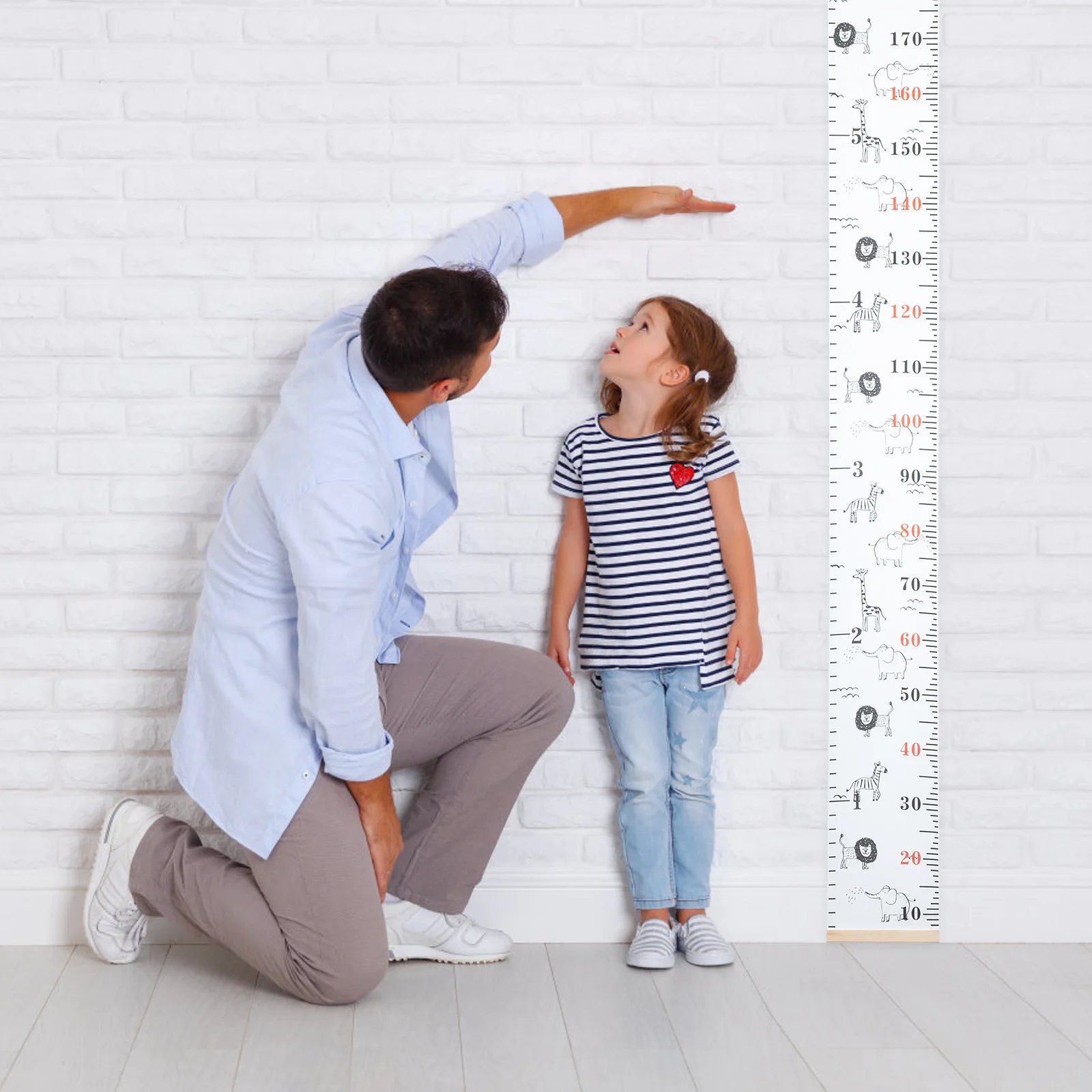 

Kids Height Measurement Wall Chart Growth Monitor for Children Development Tracking Portable Canvas Ruler Home School Use