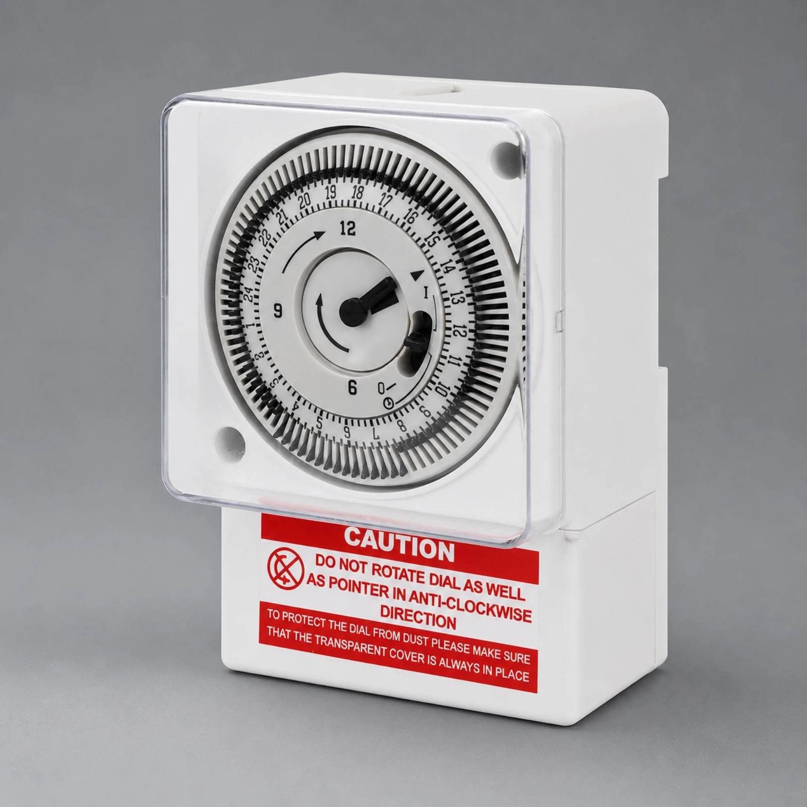 Mechanical Dial Timer Switch Slim Time Switch with Clear Front Cover Rectangular Mechanical Timer Reliable Heavy-Duty