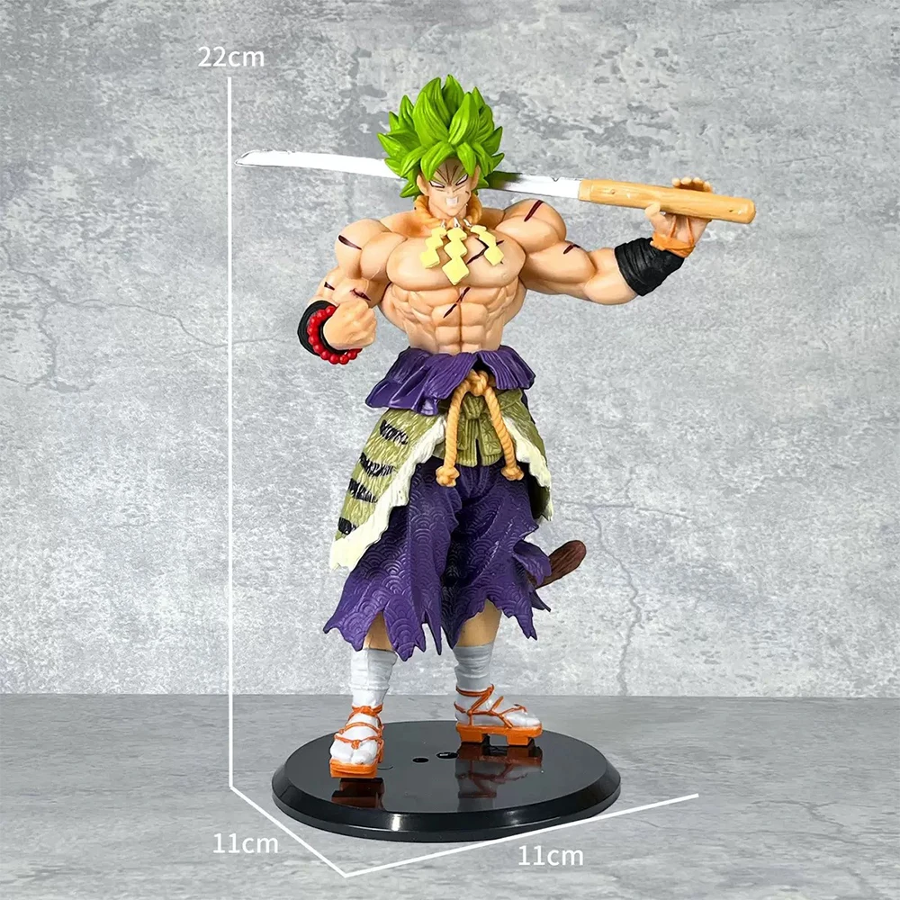 21CM Broly Figure Anime Dragon Ball Super Saiyan Golf Model Japan Samurai Image Toy Gift Collection Decorate Ornaments PVC