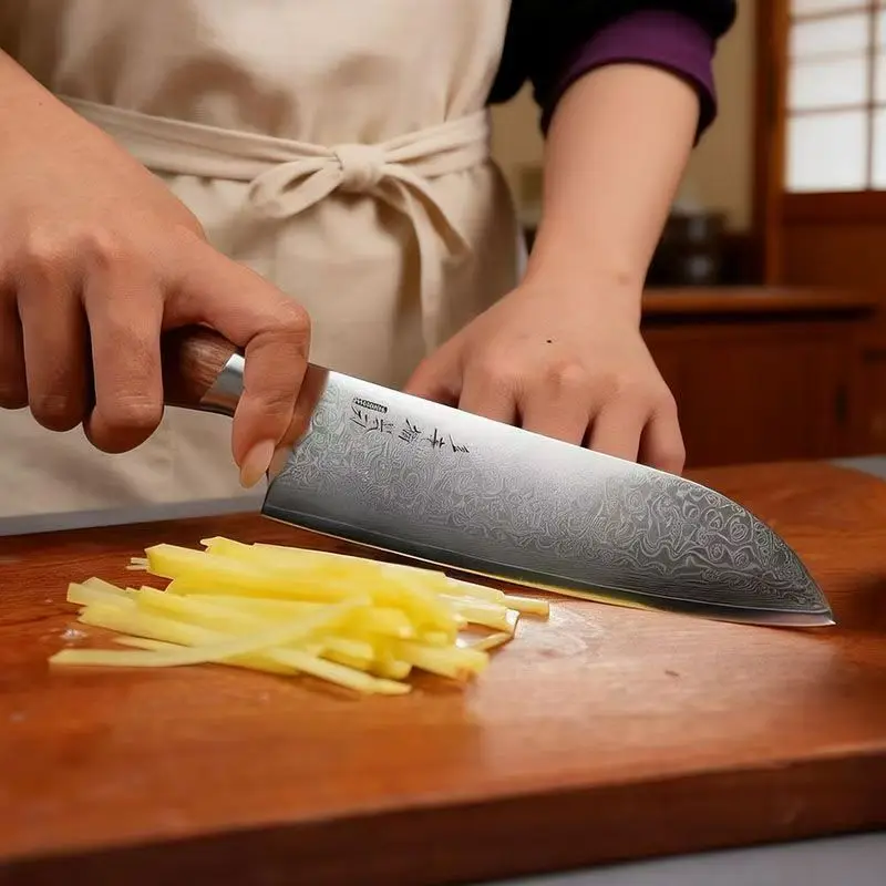 6.5 Inch Santoku Knife 67-layers Damascus Steel VG10 Blade Chef Cleaver Meat Slicing Vegetables Kitchen Knives Rosewood Handle