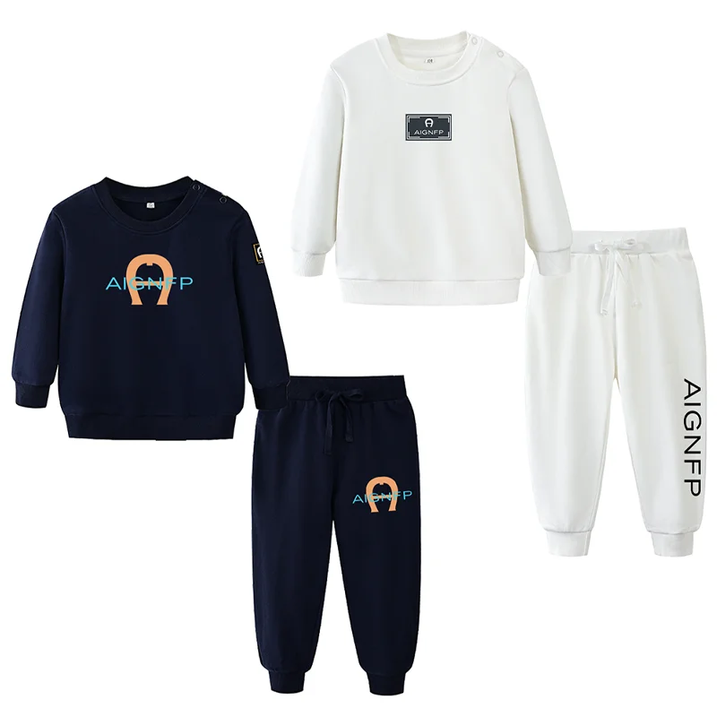 新生児服-0-24ヶ月-ベビー-スウェットセット-ファッション-冬-レタープリント-長袖-幼児用トップス-パンツ-2点セット-幼児服