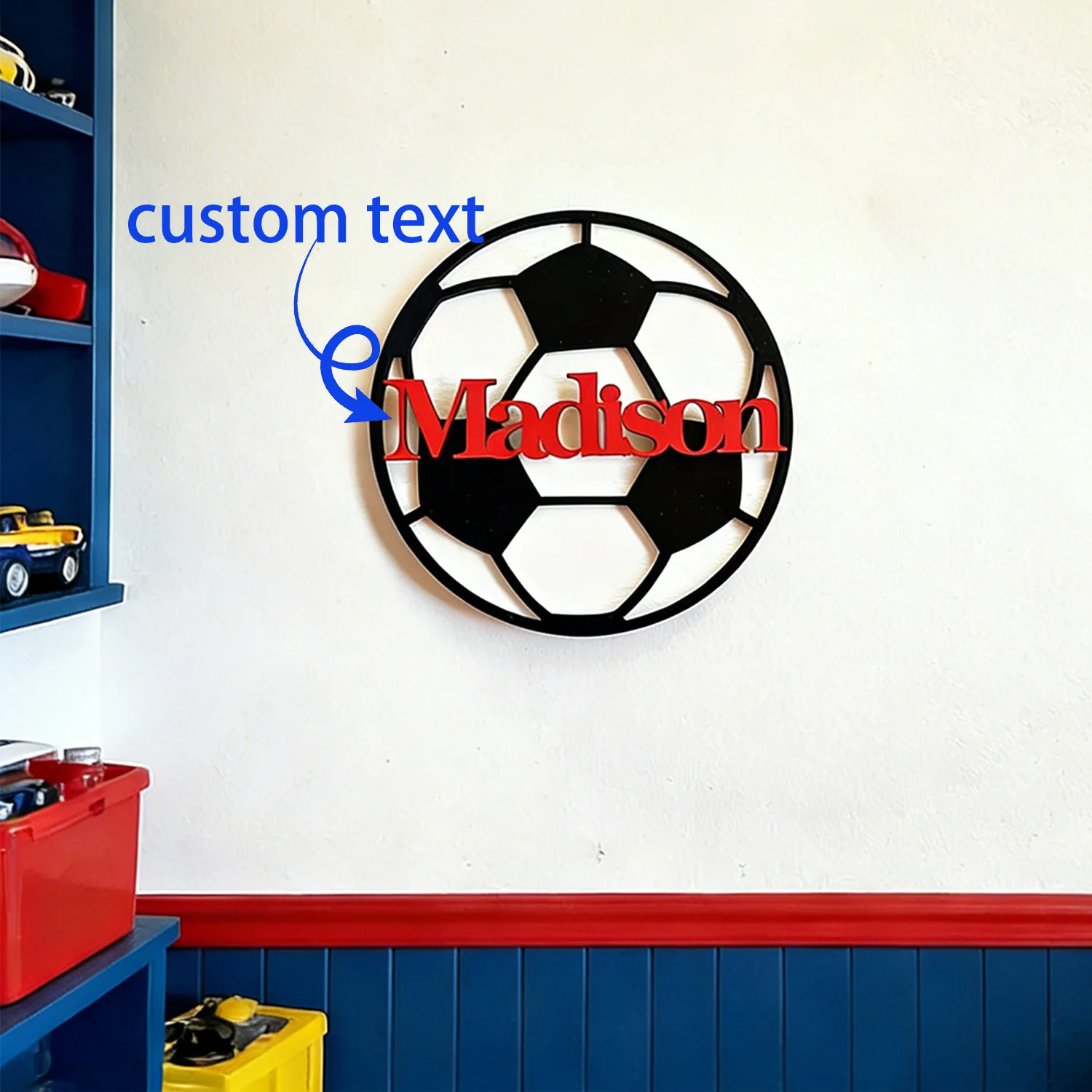1pc Double-layer Customized Wooden Football Name Tag,Exclusive Gift for Fans,Sports Field Decoration Hanging,Room Wall Decoratio