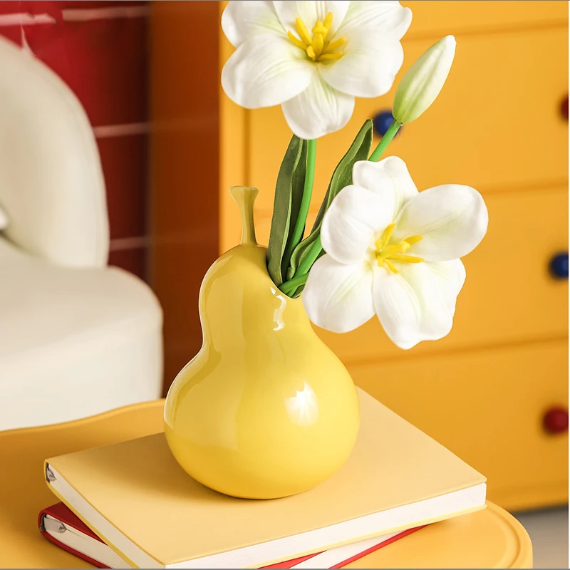 Abstract Art Ceramic Vase Pineapple Hydroponic Flower Arrangement Container Room Office Entrance Ceramic Flower Vase Home Decor