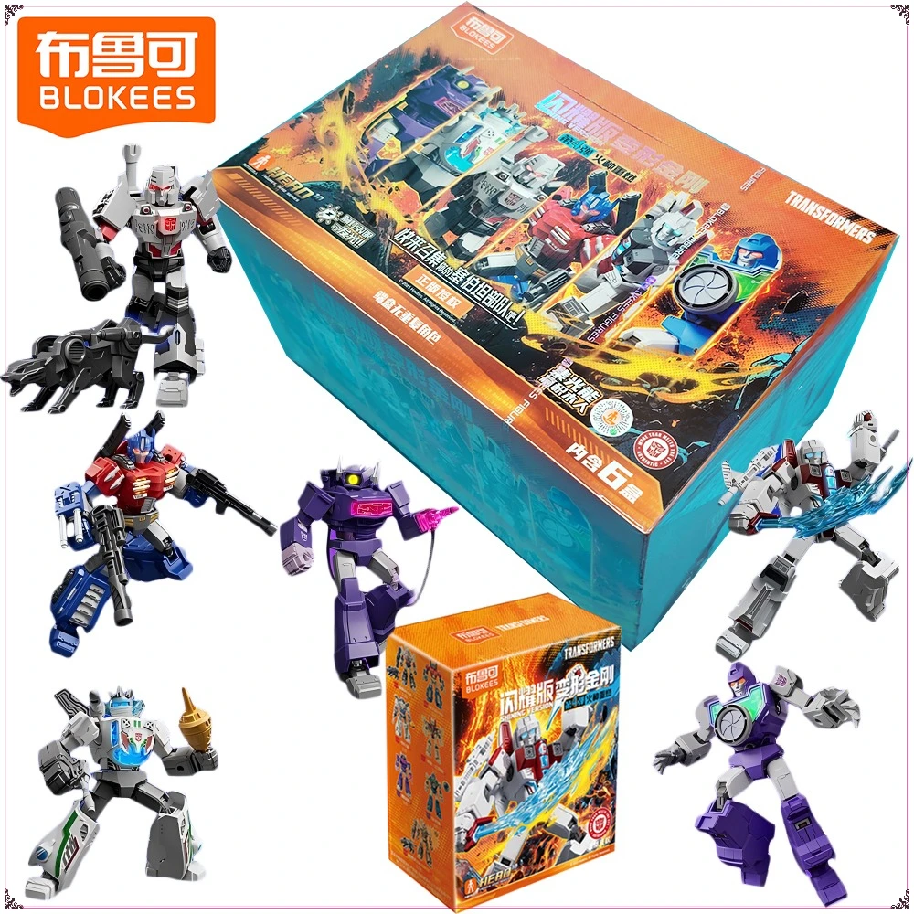 New Genuine BLOKEES Transformers Shining Version Blind Box Joint Movable Anime Characters Splicing Model Decoration Toys Gifts