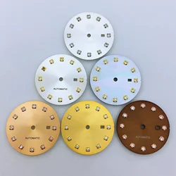 24.5mm Sunburst Dial Pearl White Gold Brown Rose gold Dial Diamond Index Fit NH05 NH06 Movement Fit Ladies Watche 31mm Case